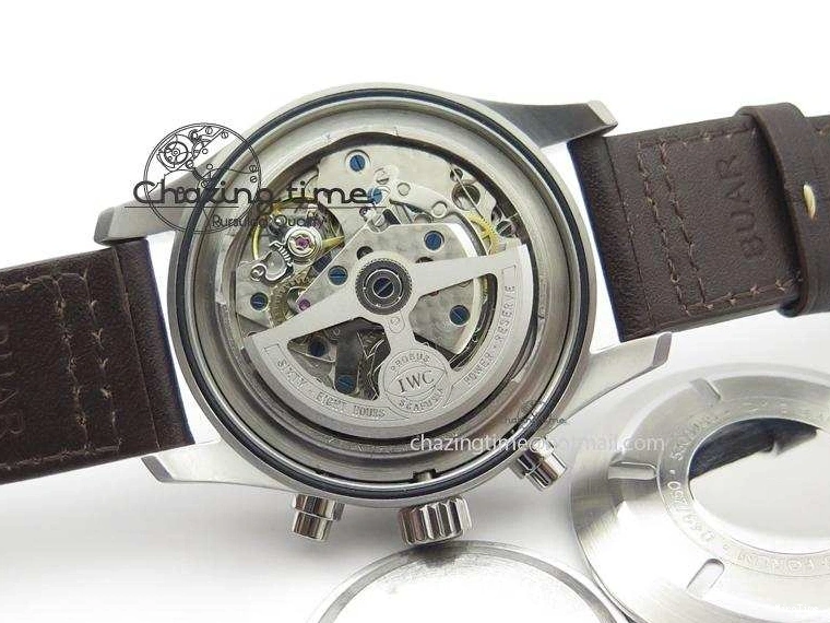 MIROTIME 0320 Pilot Chrono SS IW387808 CF3 ZF 1:1 Best Edition On Brown Leather Strap A Soft 7328